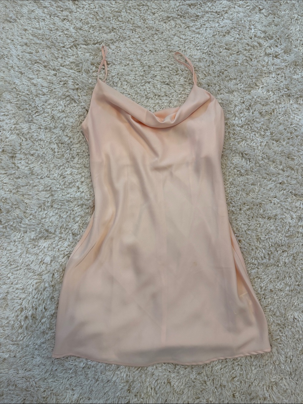 Urban Outfitters Peach Satin Cowl Neck Cami Dress